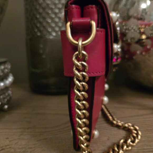 EUC Authentic Gucci Faux Pearl Mini Queen Bee Brodway Shoulder Bag - Picture 5 of 7